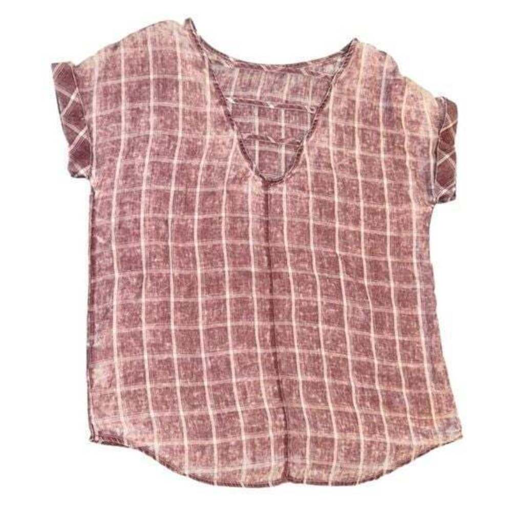 Rock & Republic Red Cap Sleeve Boxy Blouse